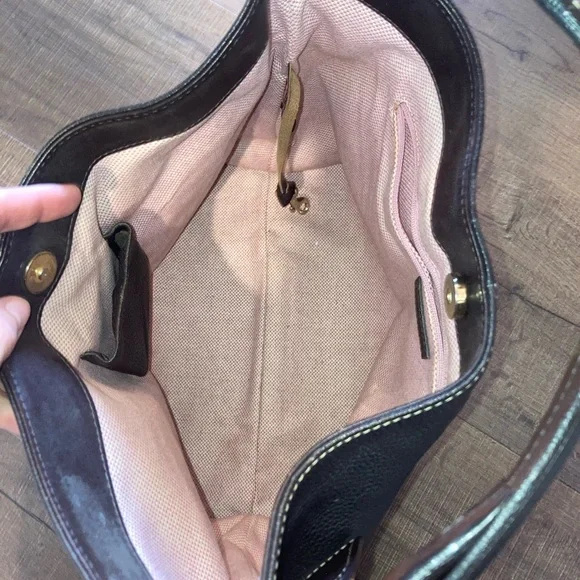 Dooney & Bourke Dark Brown Handbag with Gold Accents - Picture 5 of 7